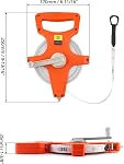 QWORK 1/2" x 164' Mesure de ruban en fibre de verre à double face pour l'ingénieur, Orange