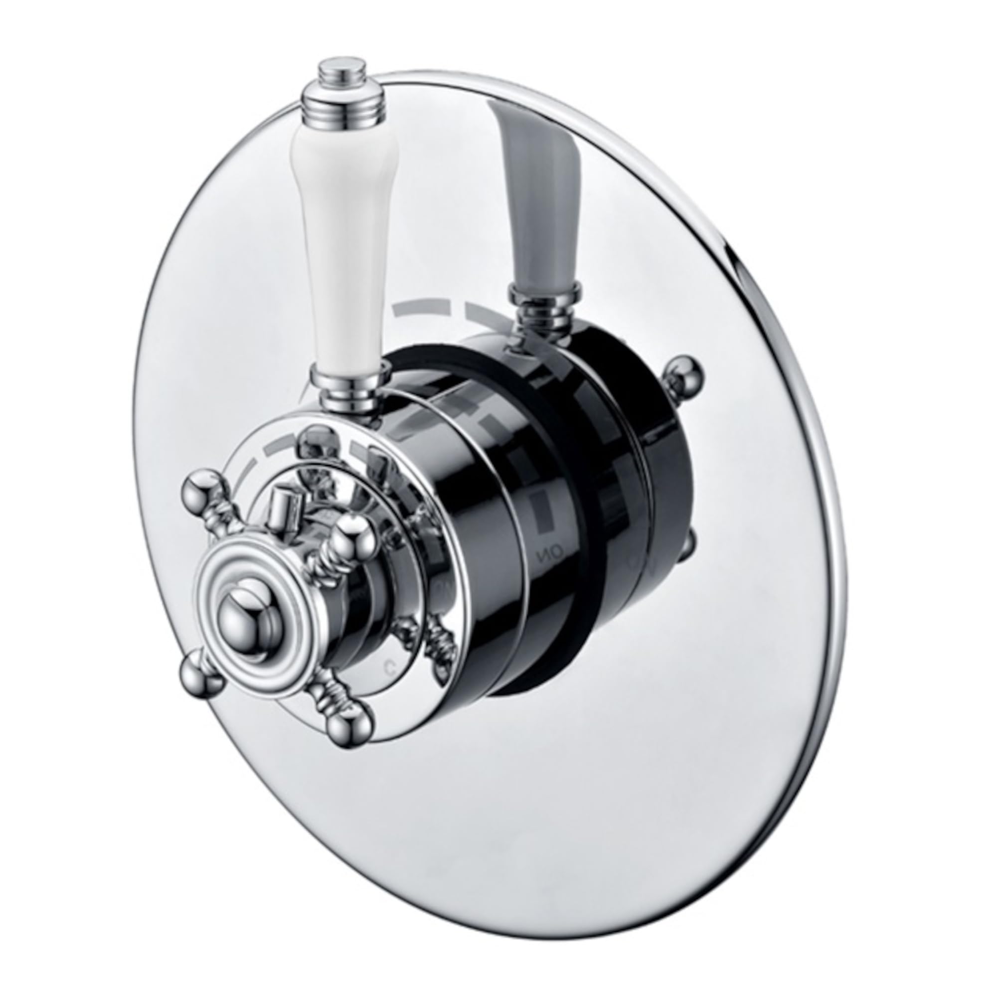 Enki Traditional Dulwich, Tsv021, Thermostatic Concentric Shower Valve Concealed With Cross And Ceramic Handle
