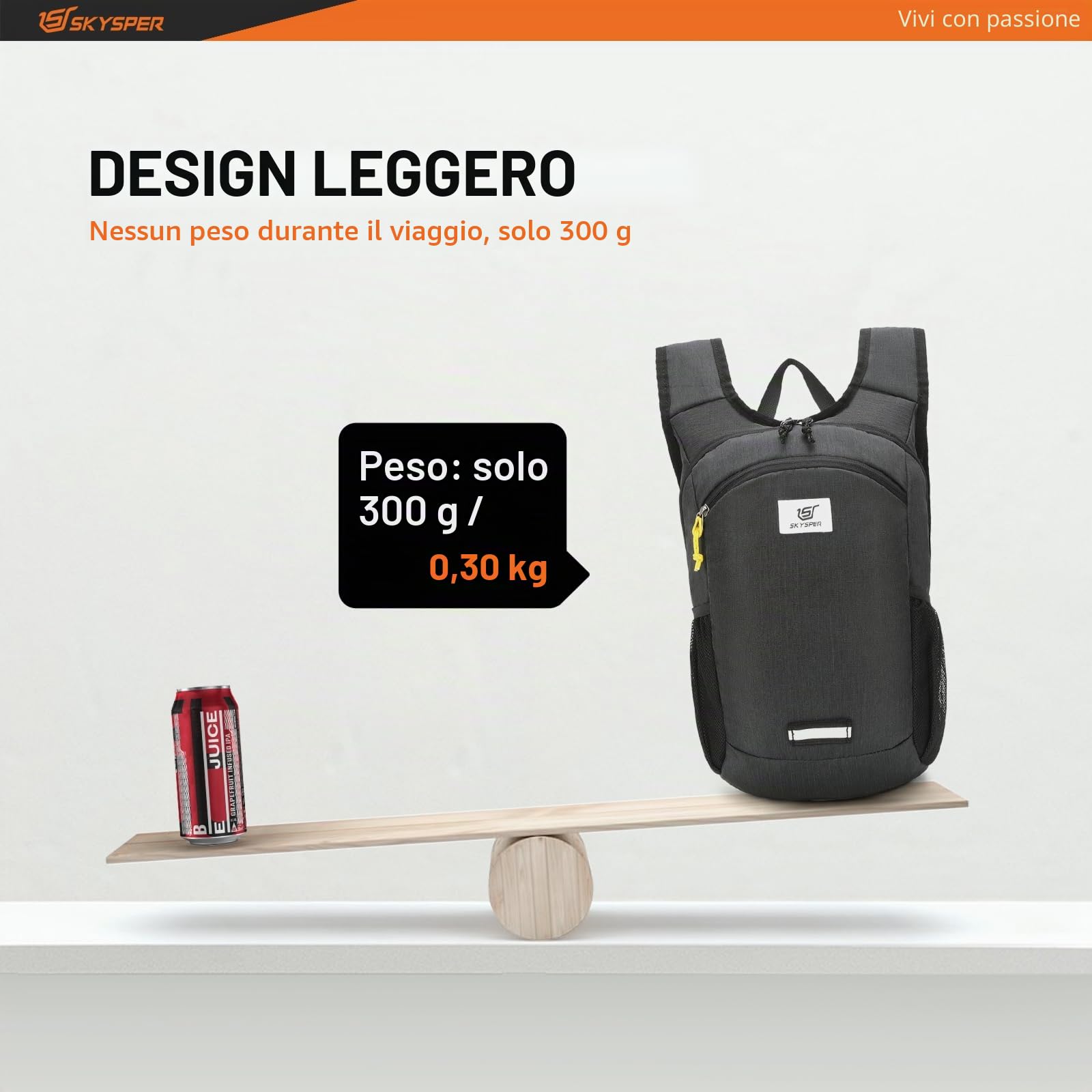 SKYSPER Zaino Pieghevole Ultraleggero 10L, Zainetto Richiudibile piccolo Zaino Hiking Salvaspazio per Trekking Viaggio Brevi Escursioni Ciclismo