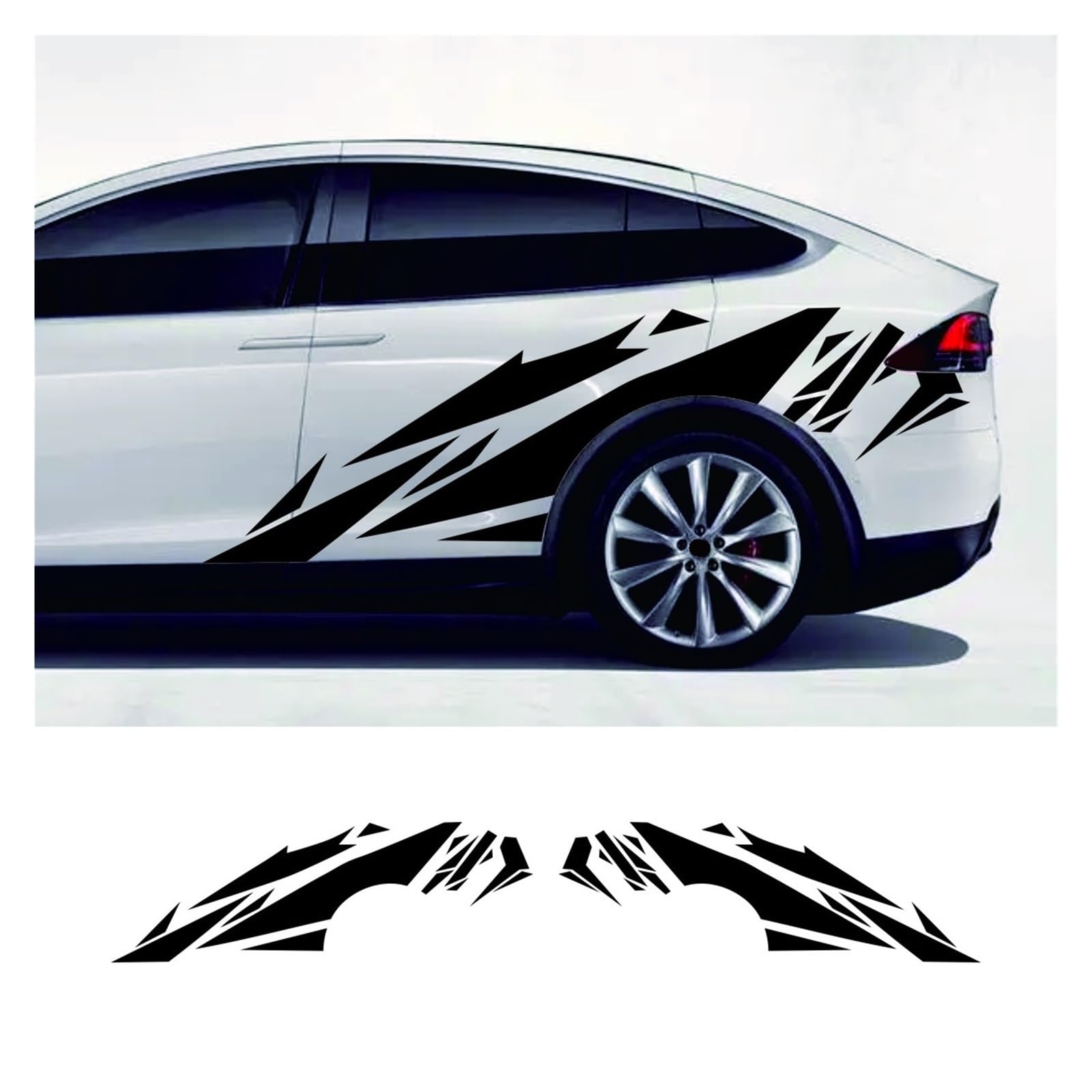 Adesivi in ​​vinile impermeabili for porte laterali con motivo grafico - Accessori esterni for auto(WHITE)