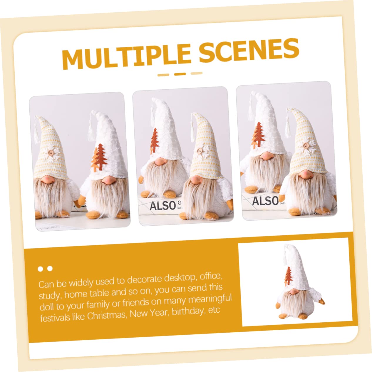 IMIKEYA 4 Pièces bibelots de GNOME décorations de Noël en Plein air décorations de Gnomes pour la Maison à l'extérieur Décoration de GNOME décor de Nain en Tissu poupée GNOME de noël