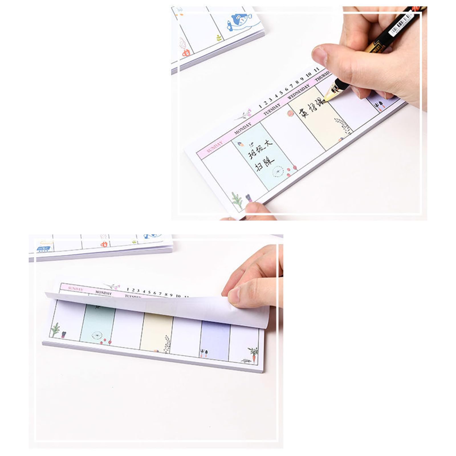 Thereisno Quality Weekly Planner Notebook Weekly Planning Pads Weekly Calendar Notepads Long-Lasting Random Pattern Style 40page Weekly Planner Planner Notebook - Image 5