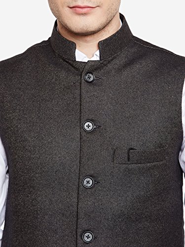 Image of WINTAGE Men's Tweed Bandhgala Festive Nehru Jacket Waistcoat -7 Colors