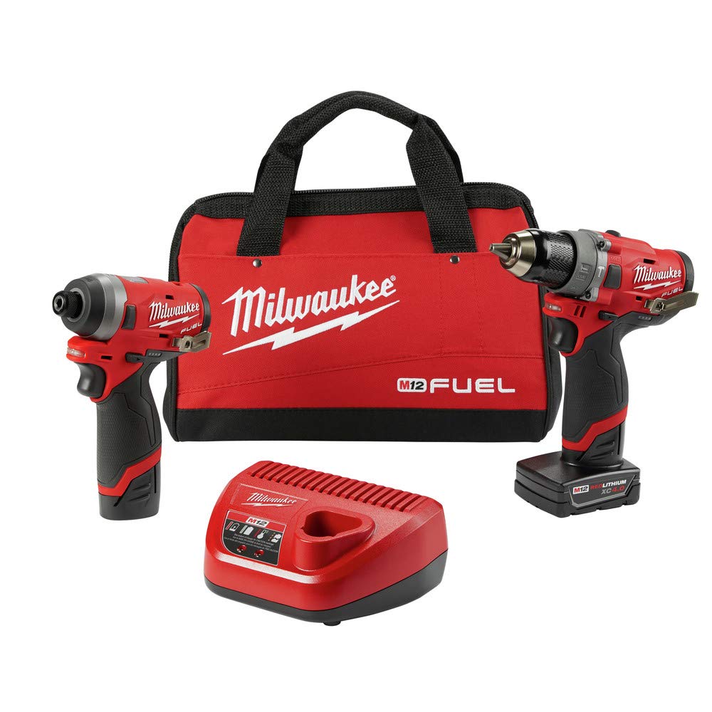 Milwaukee Electric Tools 2598-22 M12 Fuel 2 Pc Kit- 1/2" Hammer Drill & 1/4" Impact