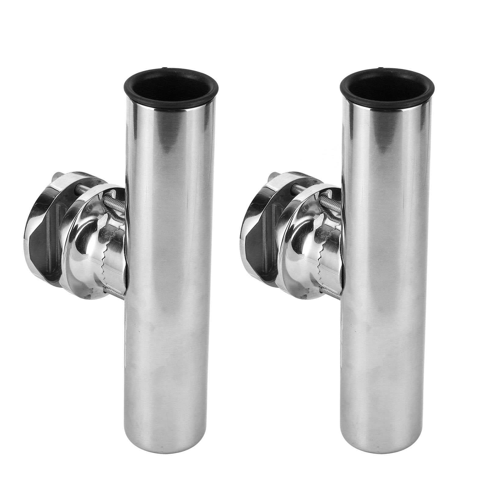 Keenso Support de Canne à Pêche à sur Rail de Bateau, 2 Pièces en Acier Inoxydable Voir Support de Canne à Pêche 32mm à 50mm Support de Rail pour Pince de Tournoi
