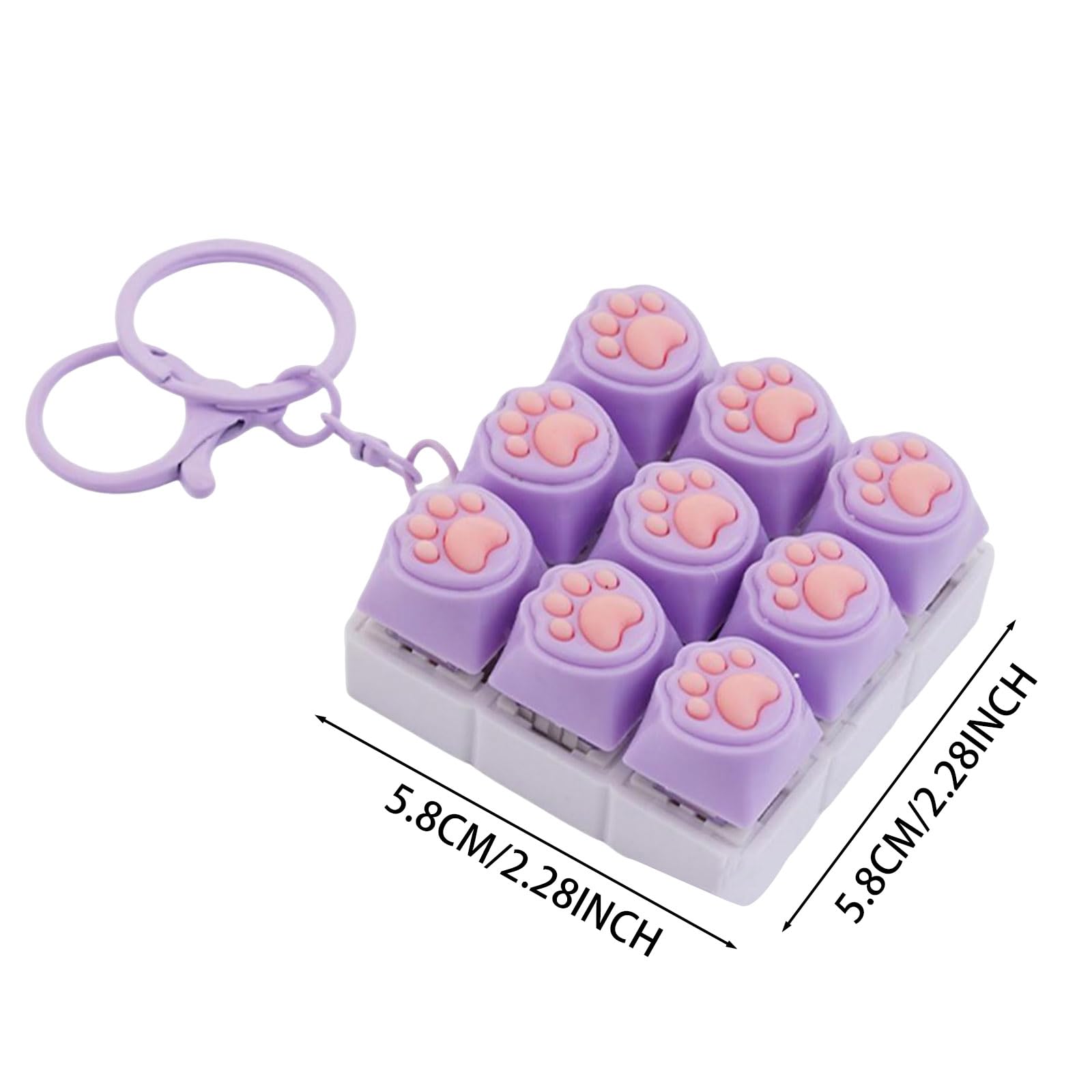 2 Porte-clés Fidget Clavier Lumineux – Anti-stress Transparent – Pour étudiants Et Bureau