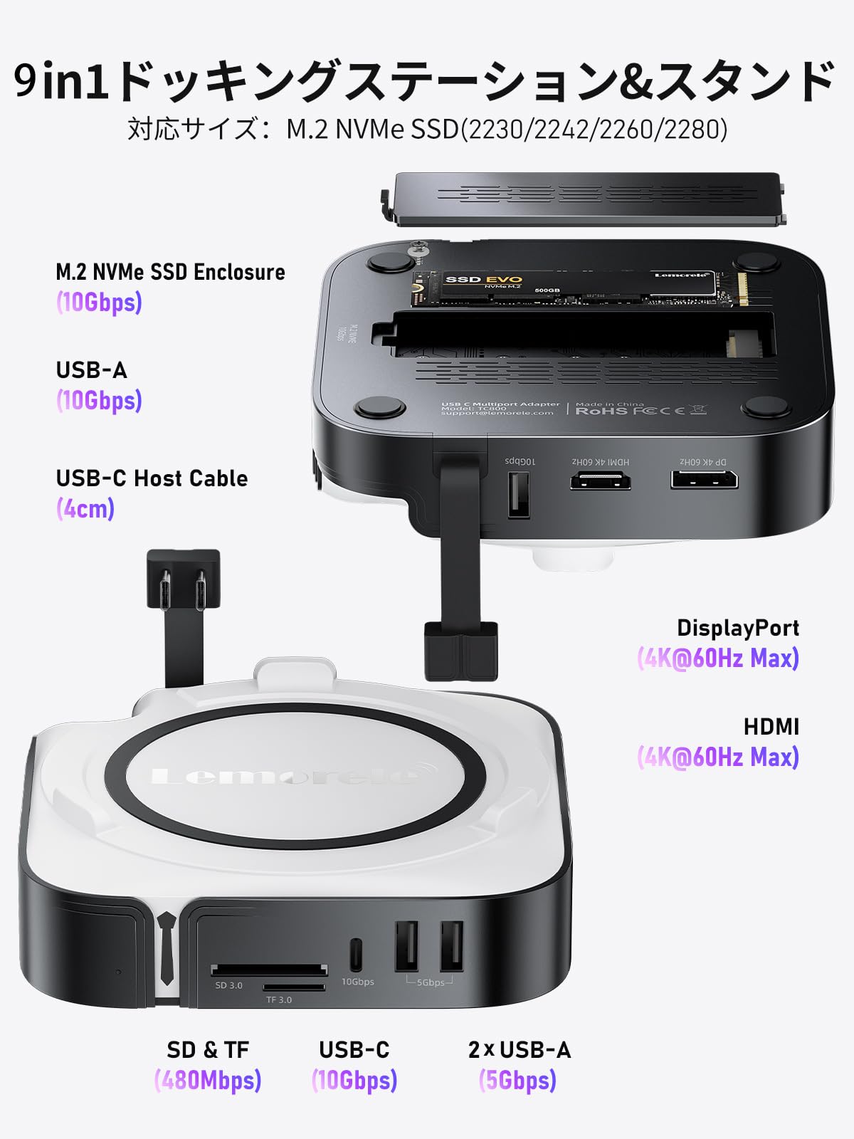 Amazon.co.jp: Mac mini M4/M4 Pro Docking Station & Mac Mini Stand