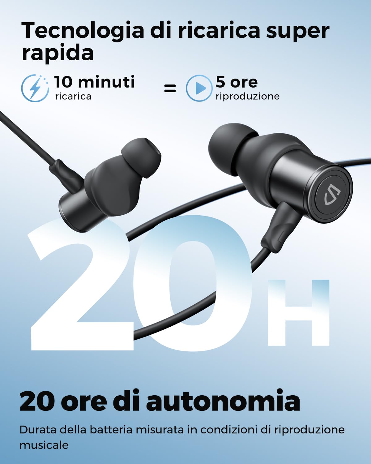 SoundPEATS Q40HD Auricolari Bluetooth 5.4 Sportive da Collo, Hi-Res Audio LDAC, 20 Ore Autonomia, IP67 Impermeabili, App Controllo, Doppia Connessione, EQ Dinamico, Trova Cuffie