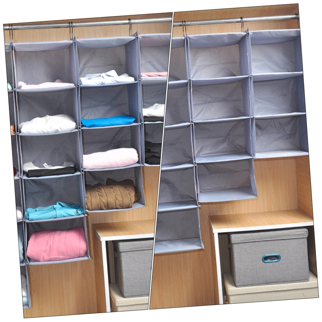 MAGICLULU Kleiderschrank Platzsparende Aufbewahrung Faltbar 4 Ebenen Hängeorganizer aus Polyester Waschbar für Kleidung im Schrank