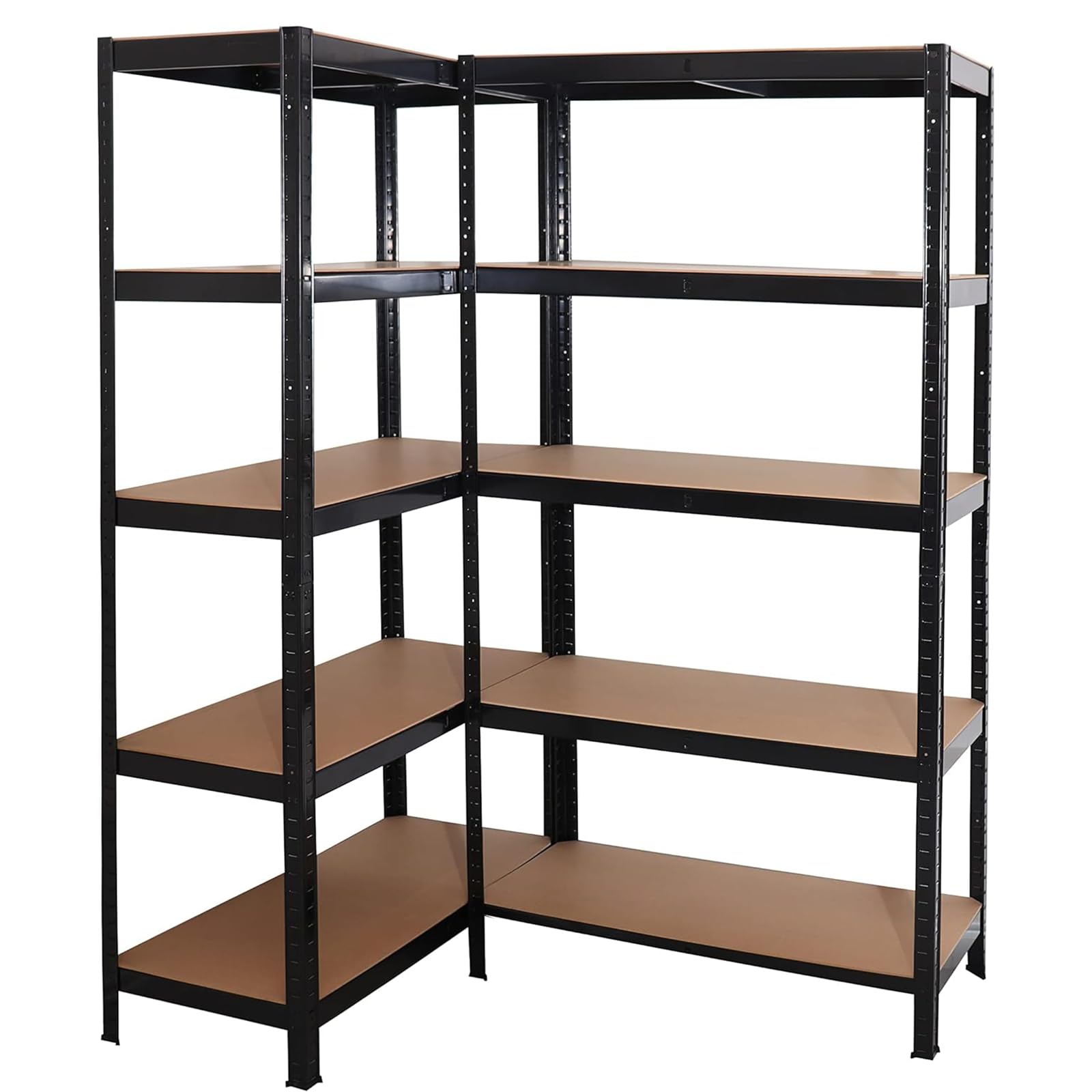 5-Tier Heavy Duty Storage Rack - 71" Tall, Powder Coated Steel & MDF Boards, 110x45cm Shelves, For Garage, Warehouse, Commercial Use
