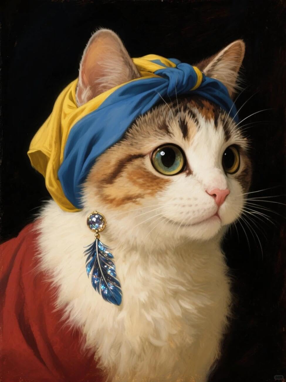 Henypt Cross Stitch Kit Fantasy Cat Animal DIY Needlepoint Set for Adults Beginners with Accessories Handmade DIY/Gifts 14CT 60x80cm