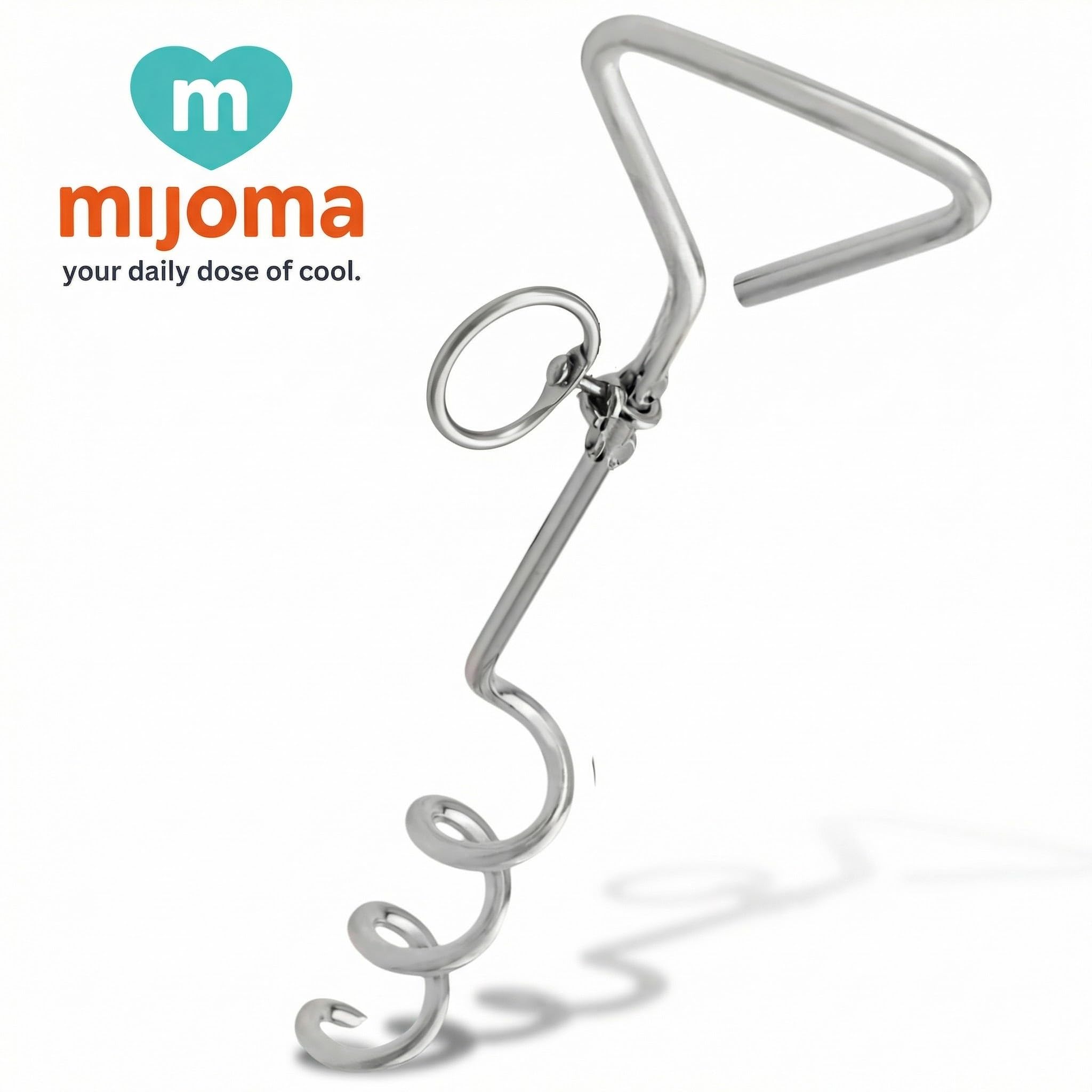 MIJOMA Spirale d'insertion pour chien - Ancrage rotatif avec mousqueton - Acier inoxydable - Ancrage au sol - Jardin Camping