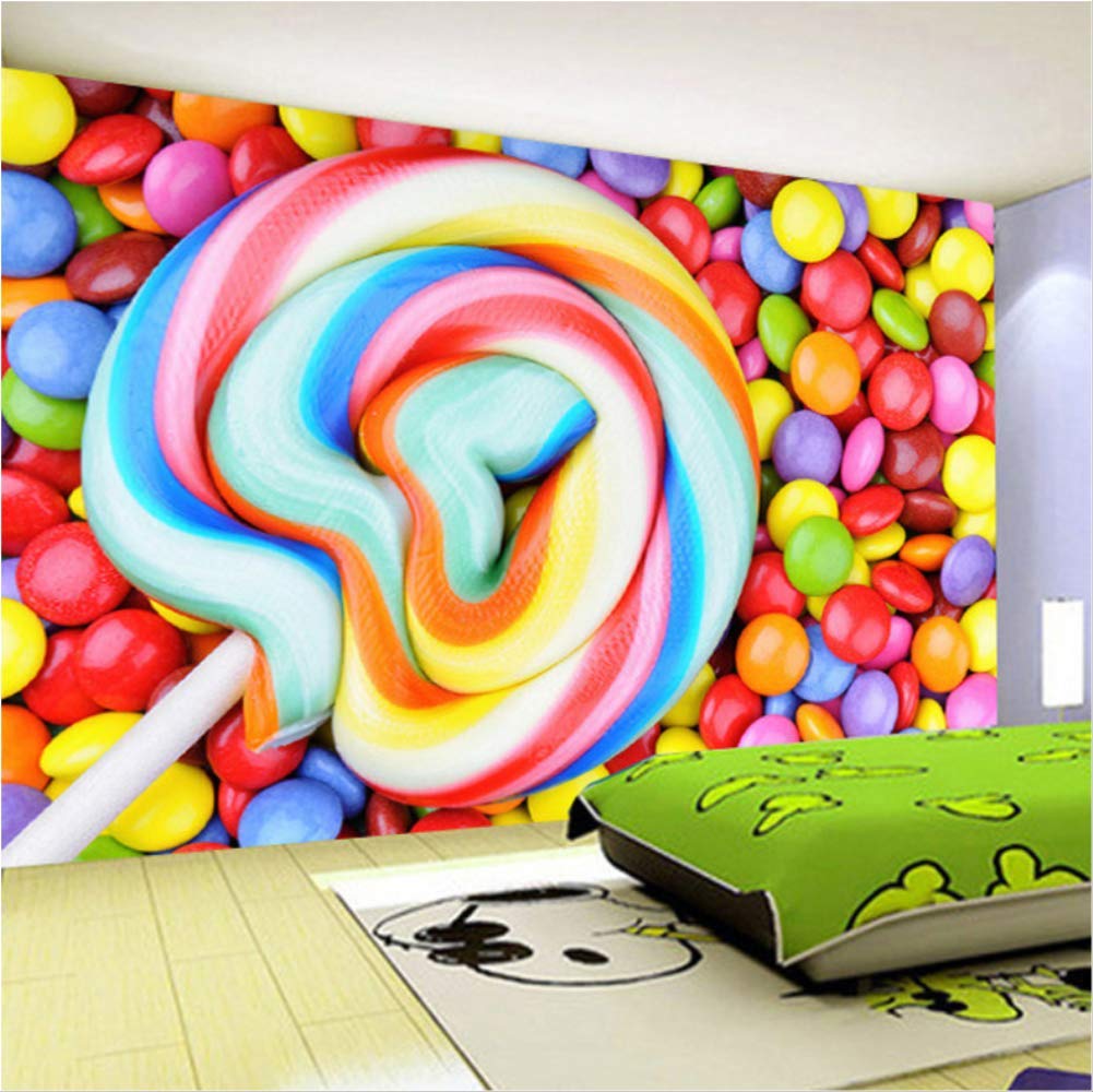 Papier peint bonbon sur mesure de dimensions 274x254 cm pour décoration murale de chambre d'enfant
