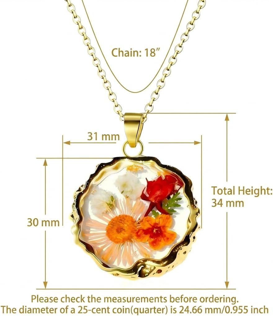 Birth Flower Necklace,1-12 Birth Month Flower Handmade Pendant Necklaces for Women Personalized Custom Floral Jewelry,Boho jewelry,Birthday Gift for Women Girls Best Friend - Image 2