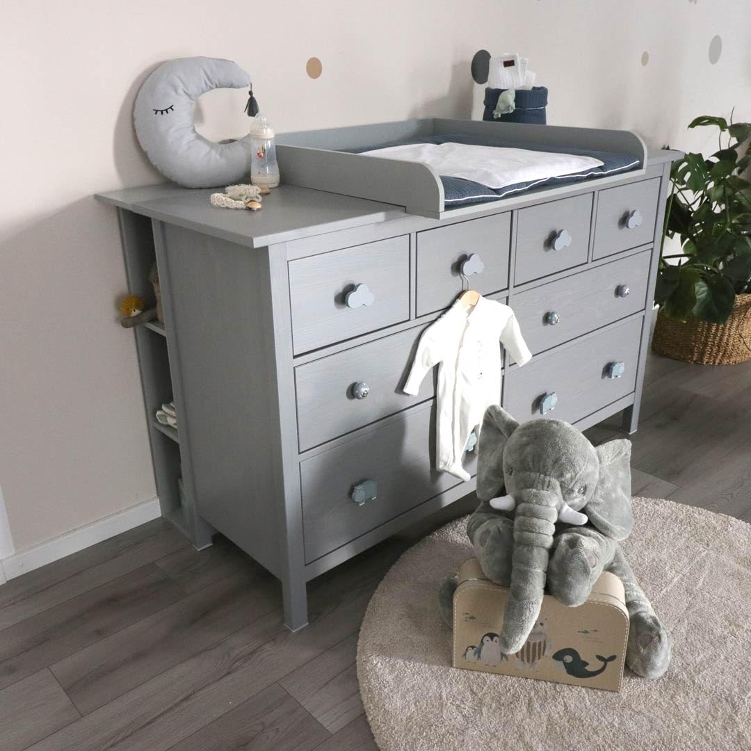 Puckdaddy Lucas Stauraumregal kompatibel mit Hemnes Kommoden 19x30x93cm Holzstärke 2cm Grau