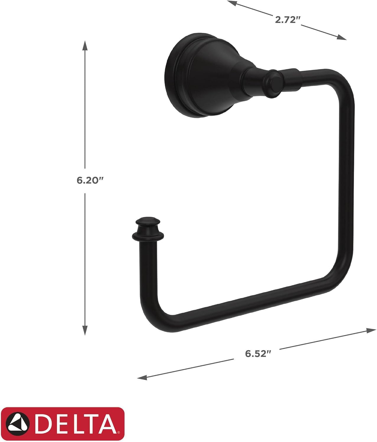Delta MYN46-MB Mylan Towel Ring, Matte Black : Everything Else