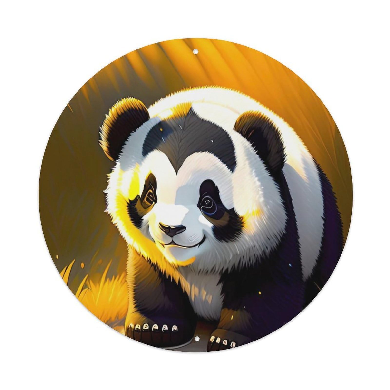 Animal Cute Panda Playing Water Metal Tin Sign