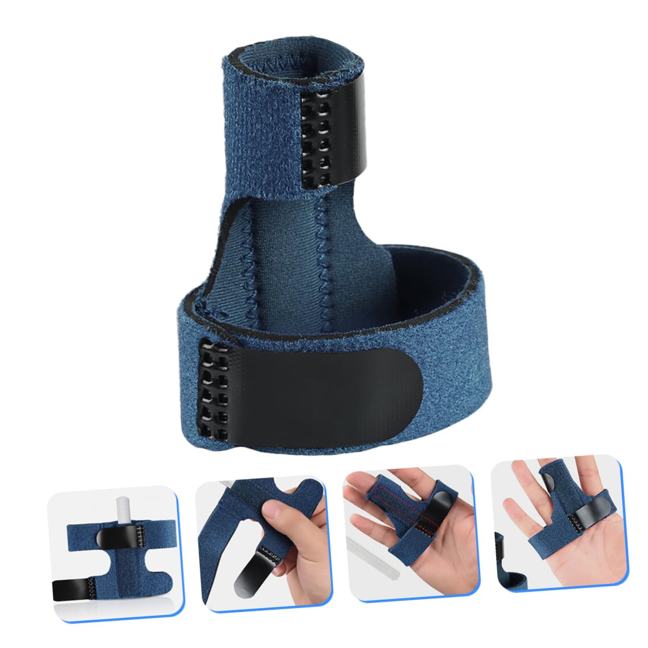 Beavorty Finger Strap Replacement Heel Tips Square Adjustable Fixing Strap Protection Splint Tool Finger Splint Brace Pencil Dispenser Finger Support Finger Stand Blue Aluminum Alloy