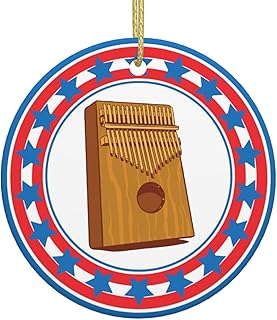 Funny-Kalimba-Musical-Instrument-Gifts for Women Men - Christmas Ornaments 3 Inch Flat Ceramic Christmas Tree Ornament Keepsake for Friends Besties with a Gifts