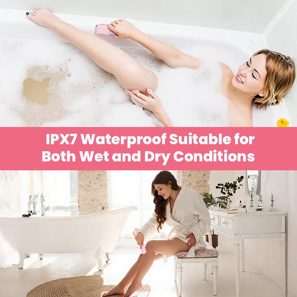 Golarka damska, 2 w 1, elektryczna Dual Head Shaver z wodoszczelnością IPX7, golarka intymna dla kobiet, ładowanie przez USB, wyświetlacz LCD, trymer do bikini, depilator do twarzy, pach, ramion