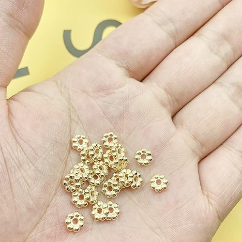 Miniatura 10 de Mulutoo 1200 cuentas septales en forma de flor, estilo tibetano, espaciadores CCB, cuentas espaciadoras de disco, cuentas sueltas para pulseras,
