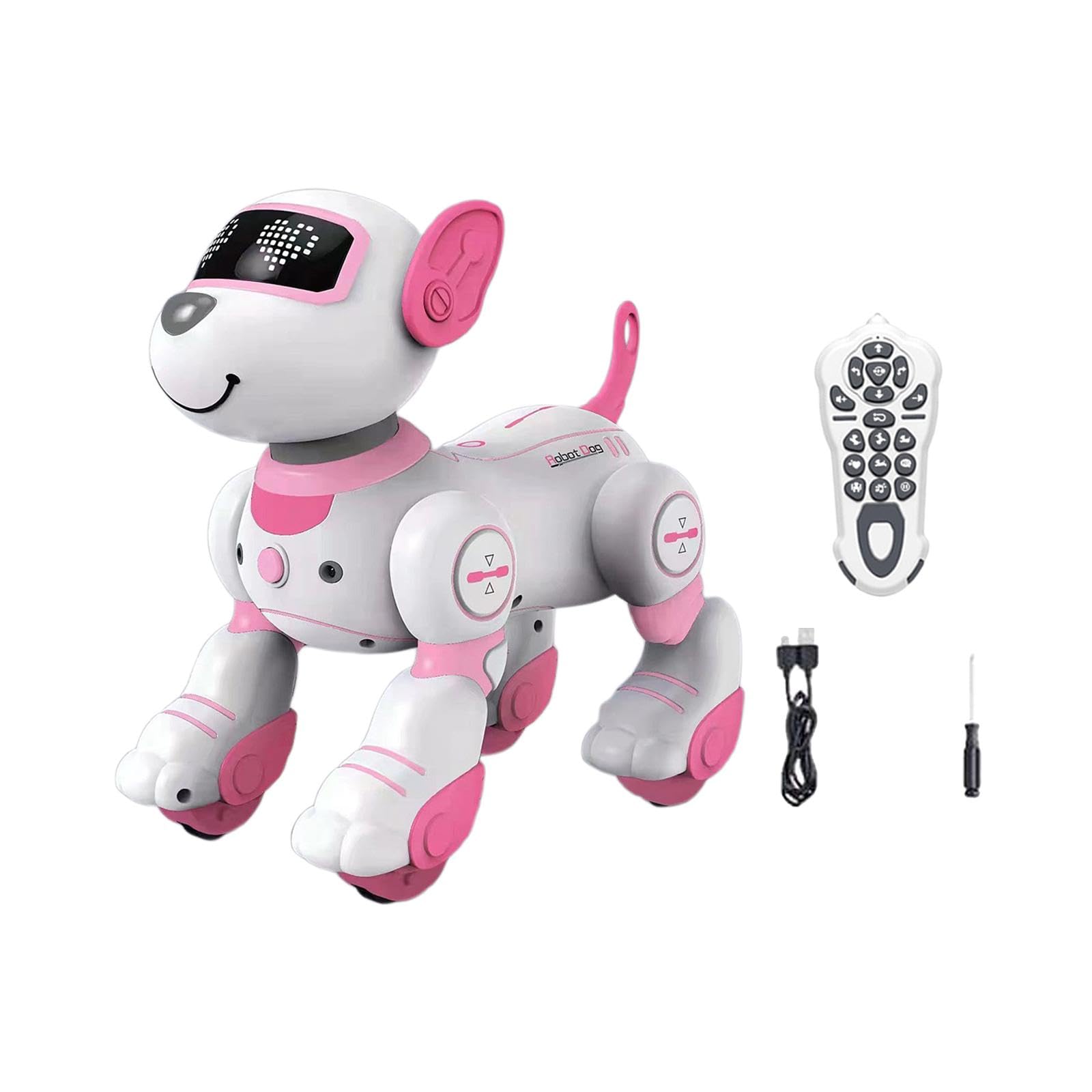 WOVEBIUS Robot Puppy Dog Toy Toys Robotic Pet Toy Remote Control for Toddlers Pink,24.5 x 14.5 x 24.5cm