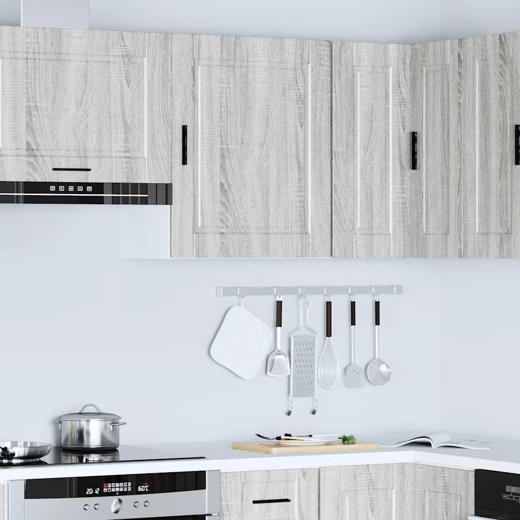 Küchen Hängeschrank Porto Grau Sonoma Holzwerkstoff, Wandmontage, praktischer Küchen Vorratsschrank mit Türen, 50x31x60 cm, ideal für Geschirr, Töpfe, Kochutensilien, optimiert den Platz