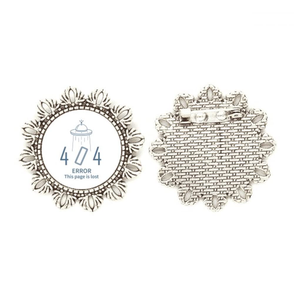 Broche de plata 404 Error Not Found de flor medium el regalo ideal para ingenieros de software 4