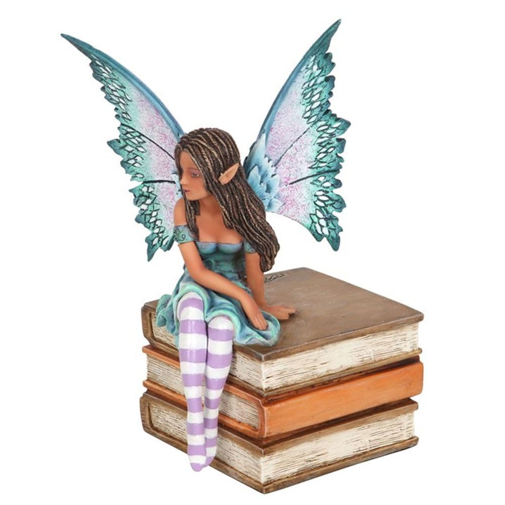 Something Different Wholesale Amy Brown - Statuetta di fata da collezione, arte fantasy da collezione, 19 cm, scultura a forma di fata, statua in resina viola e verde acqua, pezzo da esposizione dei