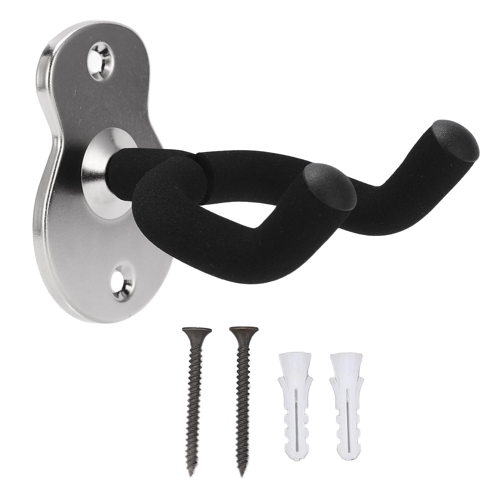 Tbest Porte-crochet de Montage de Mur Guitare Métal (argent givré)