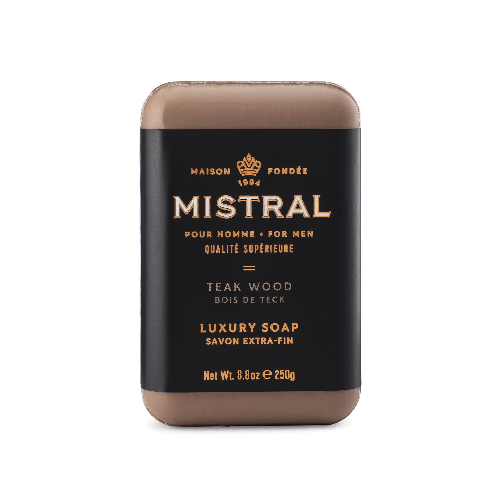Mistral Men's Teak Wood Bar Soap, Teak Wood