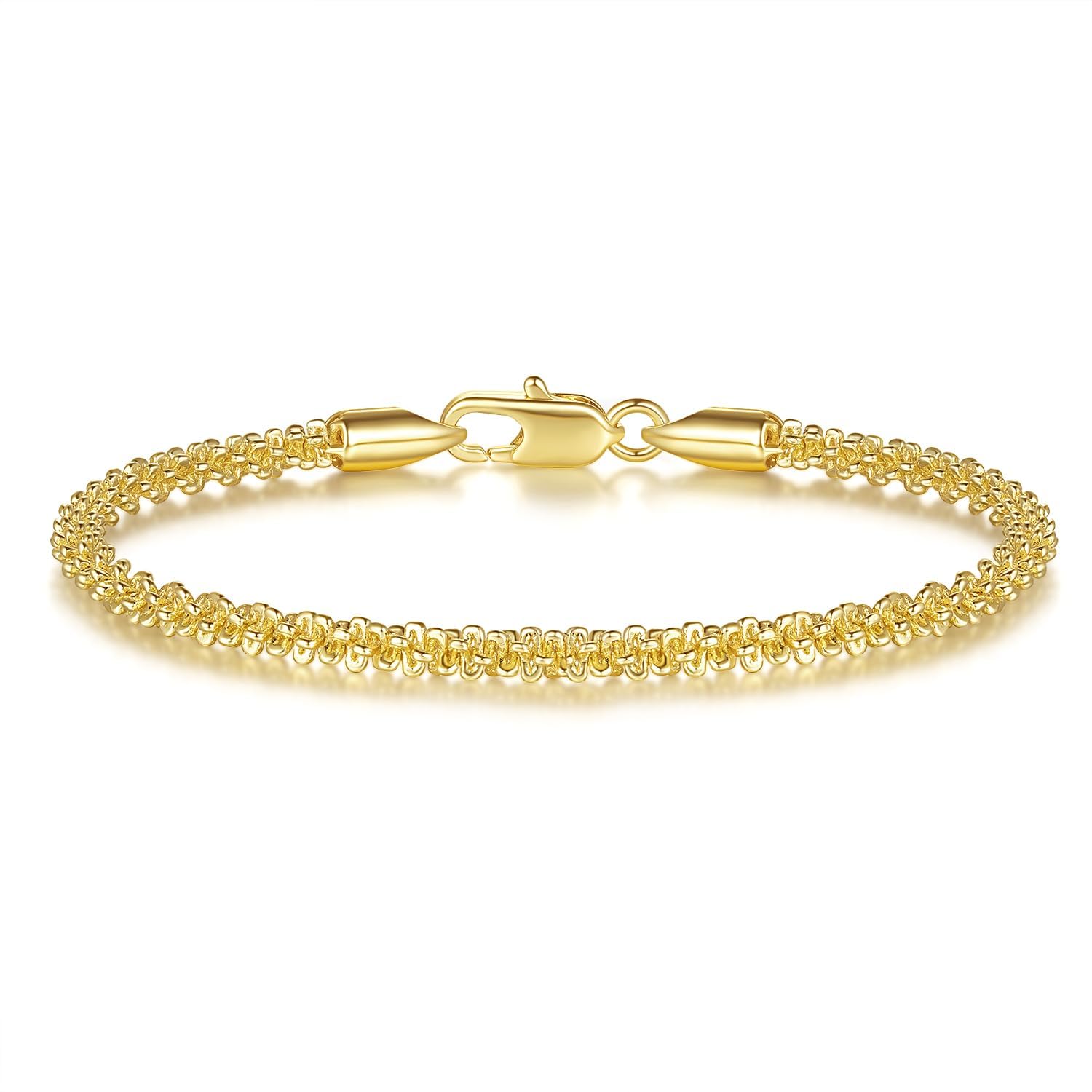 AOZELAN 14K Gold Bracelets for Women Non Tarnish Gold Chain Bracelets Womens Starry Rope Design Gifts for Women 6.5-9 Inches