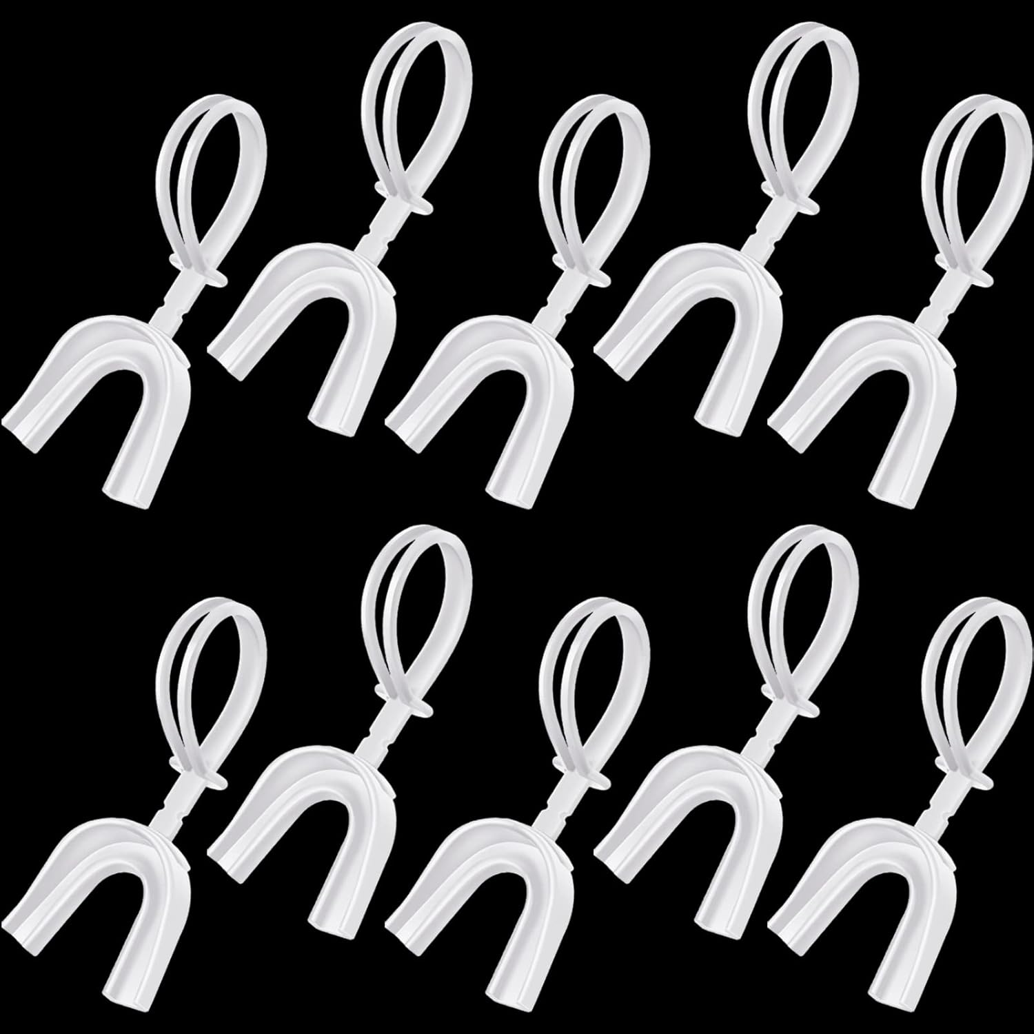 10 Pcs Strapped Mouth Guard Sports Mouthguard with Strap