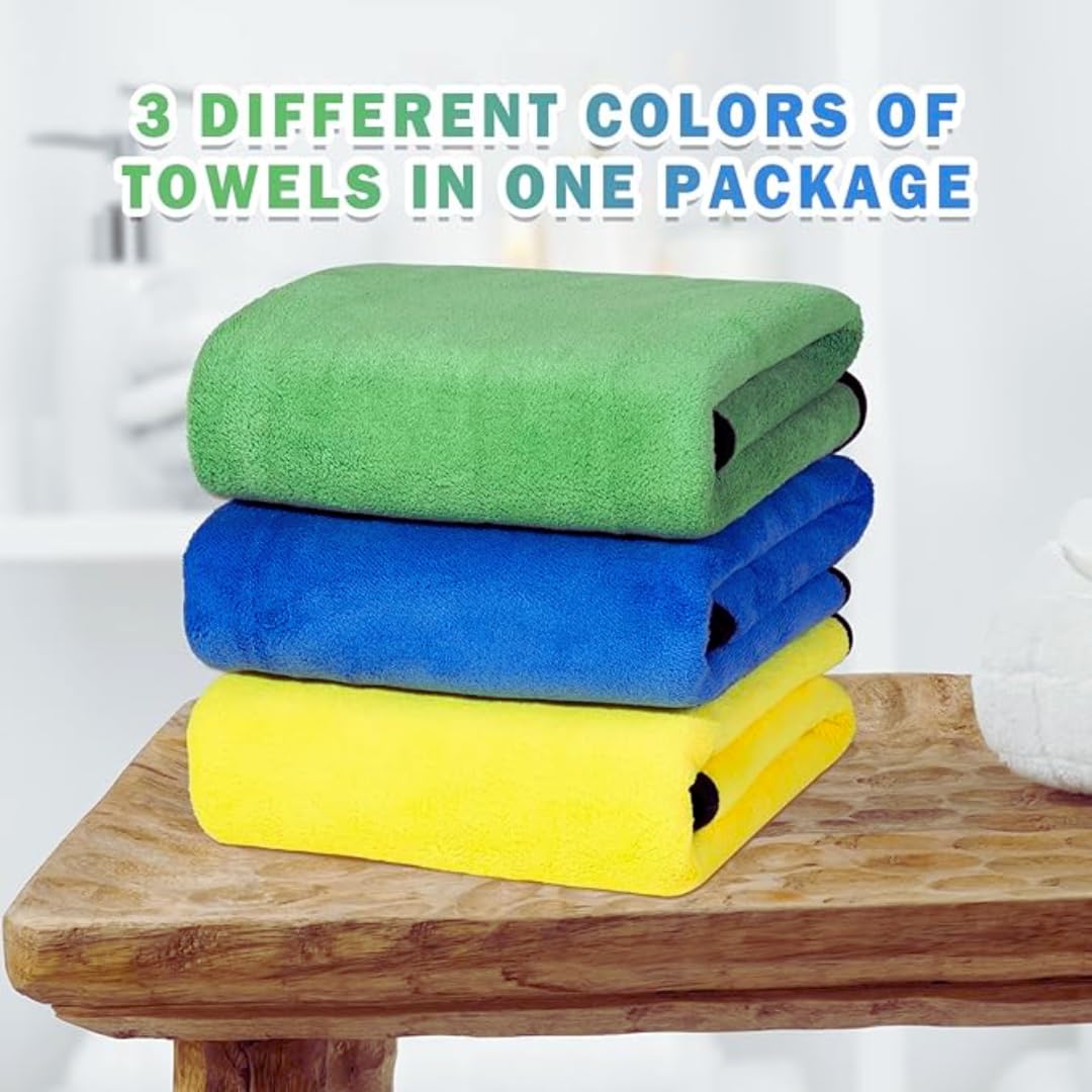 Microfiber PET Towel Set for Dogs & Cats – Pack of 3 | Super Absorbent, Quick Dry, Soft Pet Bath Towels for Dogs & Cats 4