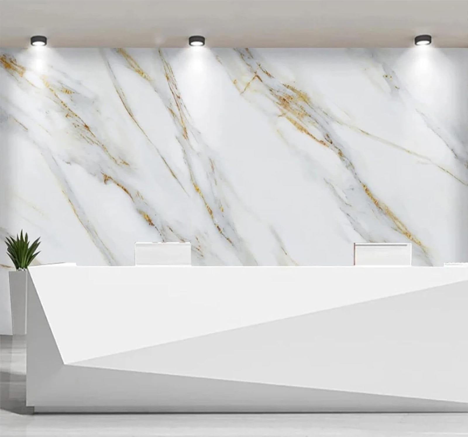 XLMING Abstract Gold Stripes Faux Marble Texture 3D Wallpaper Luxury Silk Study Dining Feature Sofa Grey Bedroom Living Room Tv Decorative Wall-430cm×300cm