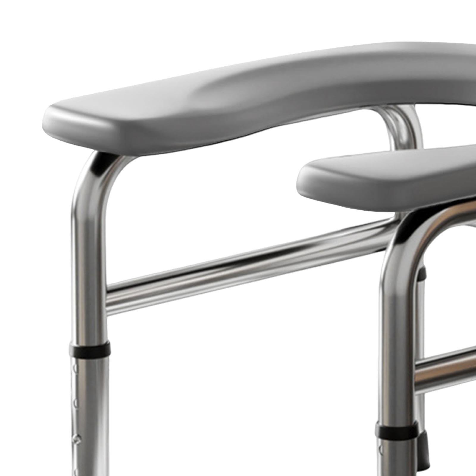 B Baosity Taburete de Inodoro Ajustable para Mayores Estructura Robusta de Acero Inoxidable Soporte hasta 150kg Diseño Impermeable Adecuado para Pacie, Gris