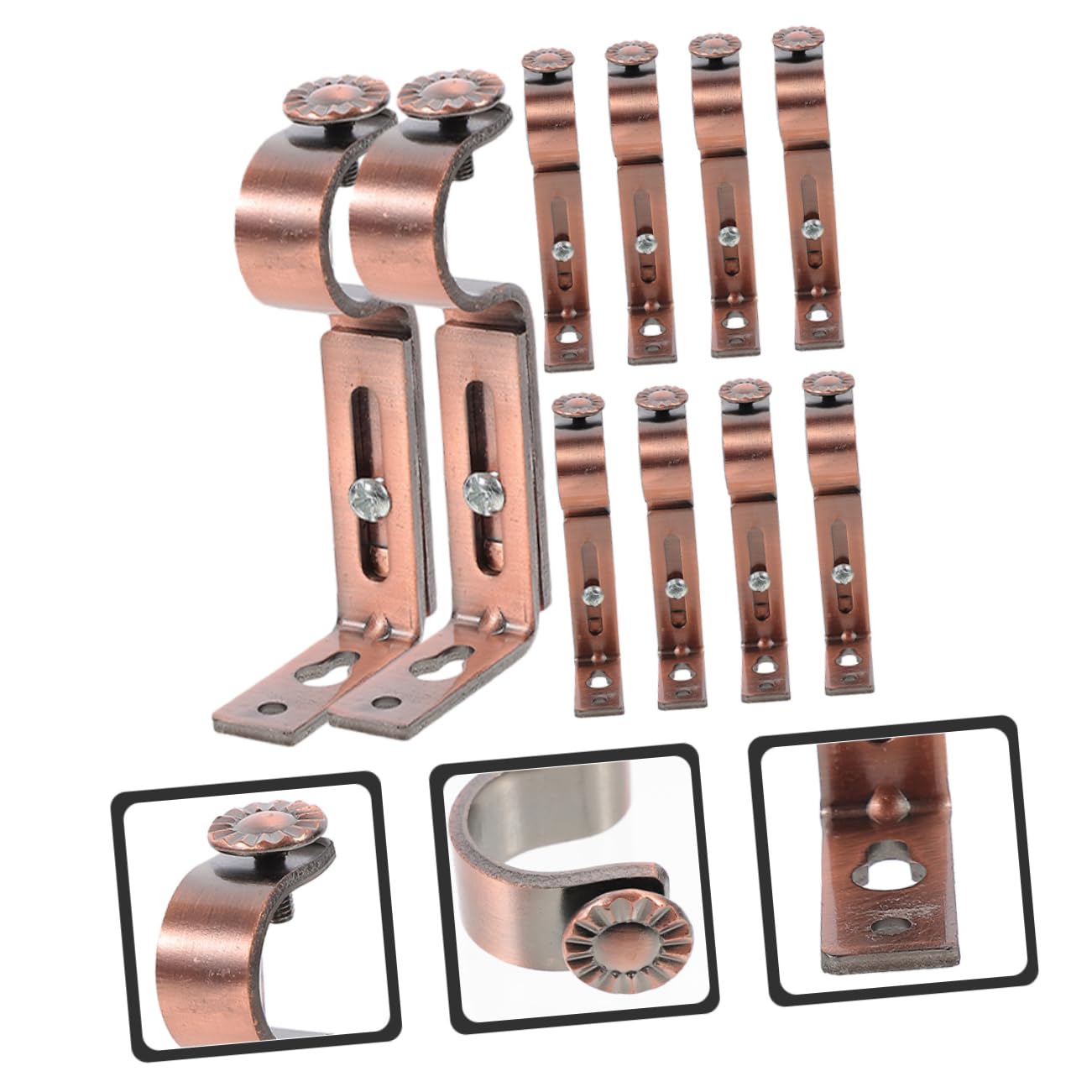 10 Pezzi per Tende Staffa per aste per Tende cieche Supporti per bastoni per Tende in Metallo Supporto per aste per Tende Telaio di Supporto mensola Ferro da Stiro
