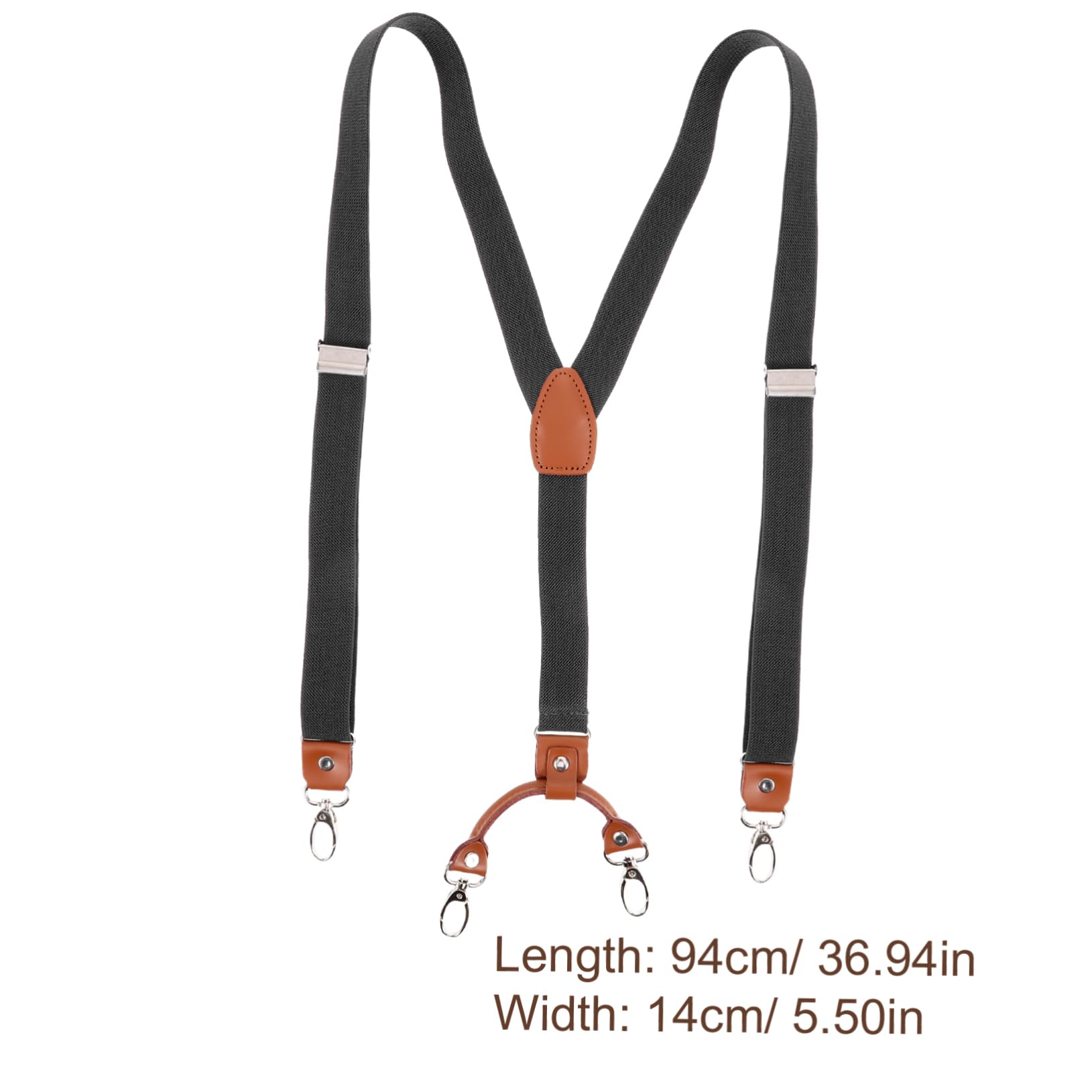 PartyKindom Versatile Men's Suspender Elastic Strap Clip for Suit Jeans and Adult Shirts