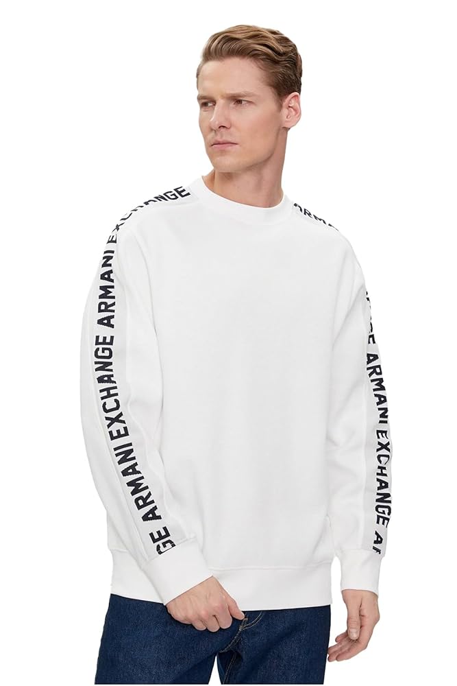 A | X ARMANI EXCHANGE Men's Long Sleeve Logo Tape Fleece