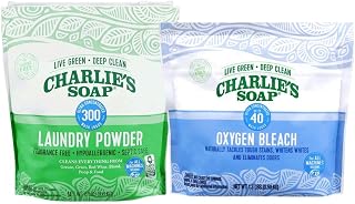 Laundry Powder (300 Loads) and Oxygen Powered Bleach Powder Variety Pack (Pack of 2)