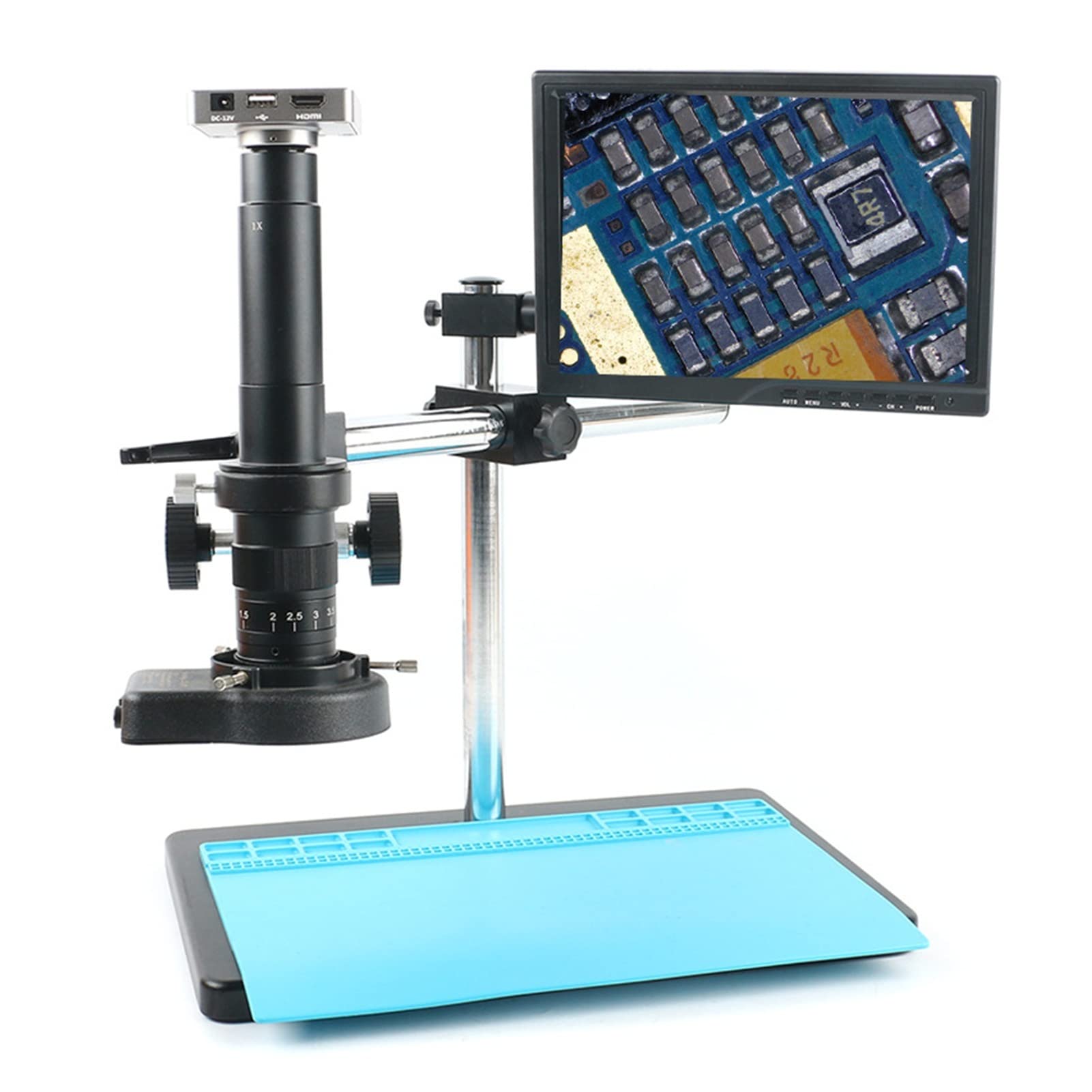 370. 0W HD 1080P Mikroskop elektronowy 180 / 300X Kamera przemysłowa z ekranem Kit PCB. Naprawa(300X)