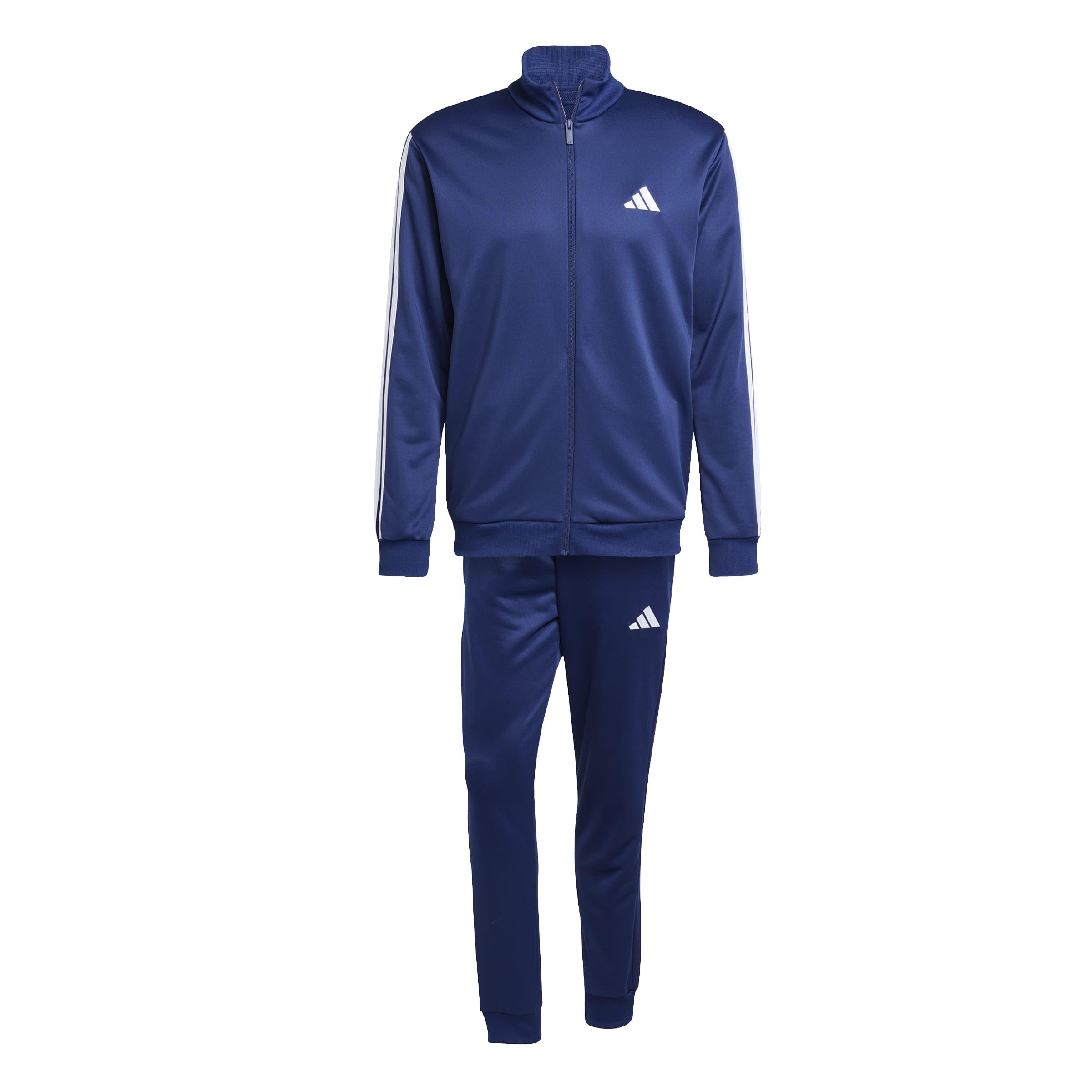 adidas Herren Tracksuit 3 Stripes French Terry – Dunkelblau/Weiß, XL