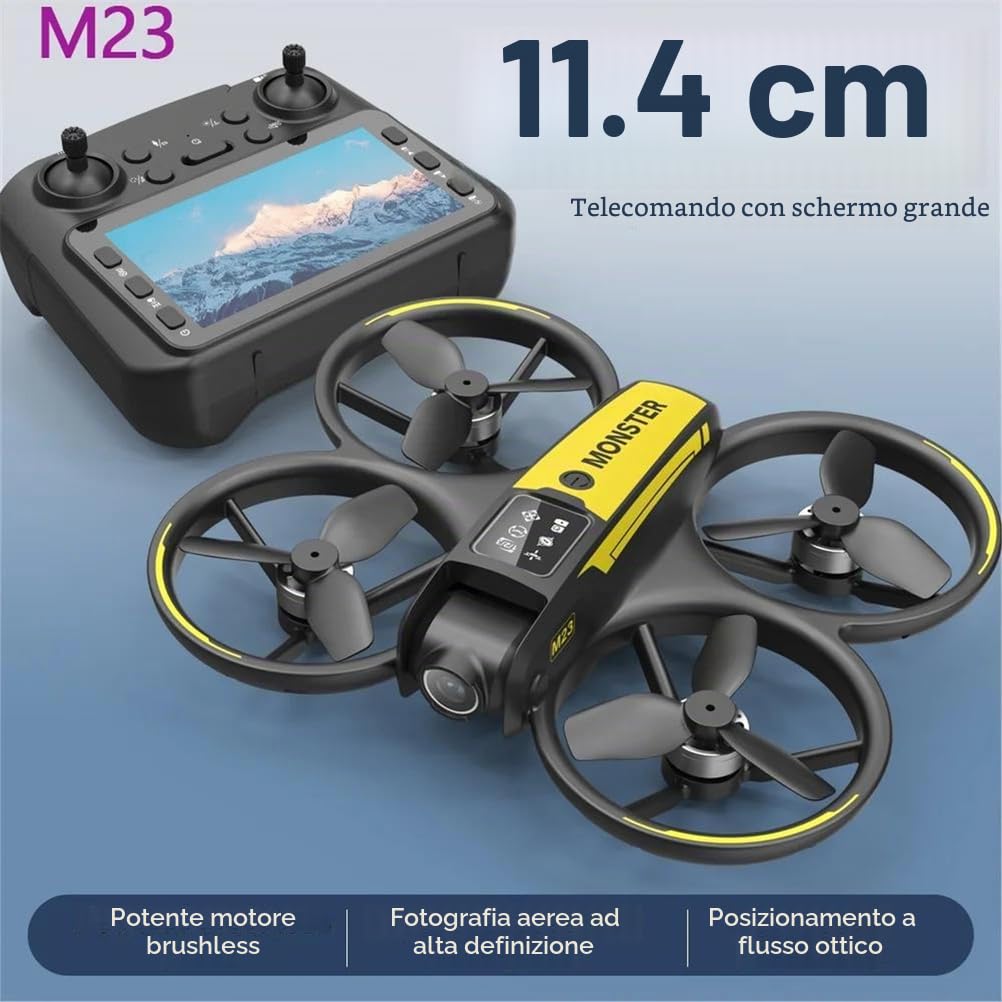 B 6k,Triple Battery,Drone m23 Professional 4k con Doppia Lente e Controllo dello Schermo, Rotazione acrobatica a 360 Gradi, decollo e atterraggio con Un Solo Pulsante