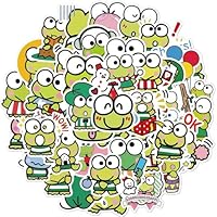 Frog Stickers for Kids,50 Pcs Kawaii Keroppi Stickers Waterproof Vinyl Cute Animal Stickers for Water Bottle, Laptop, Phone Case - Cartoon Animal Stickers for Kids, Teens & Adults