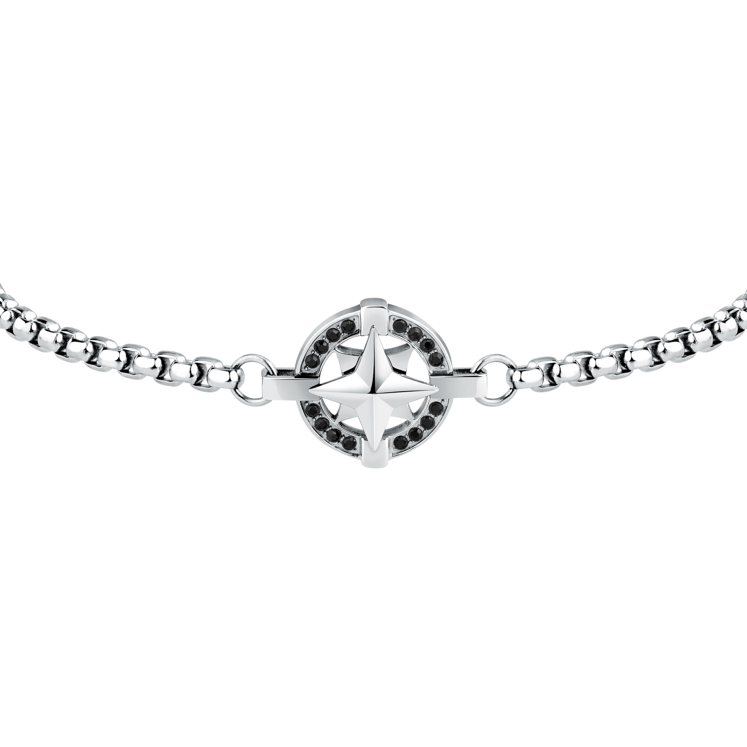 Morellato Bracciale Uomo in Acciaio, Cristalli, Collezione Versilia, Rosa dei Venti - SAHB16
