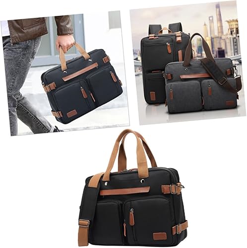 Miniatura 7 de EXCEART 1 bolsa para computadora, mochila de lona, bolso de hombro para laptop, bolso cruzado para computadora, bolsa de mano Ment, bolsa de mano