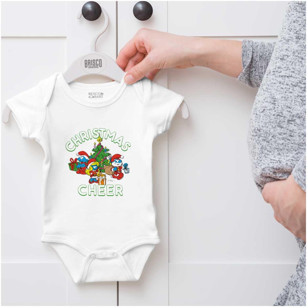 Brisco Brands Smurfs Holiday Christmas Cheer Baby Romper Boys or Girls