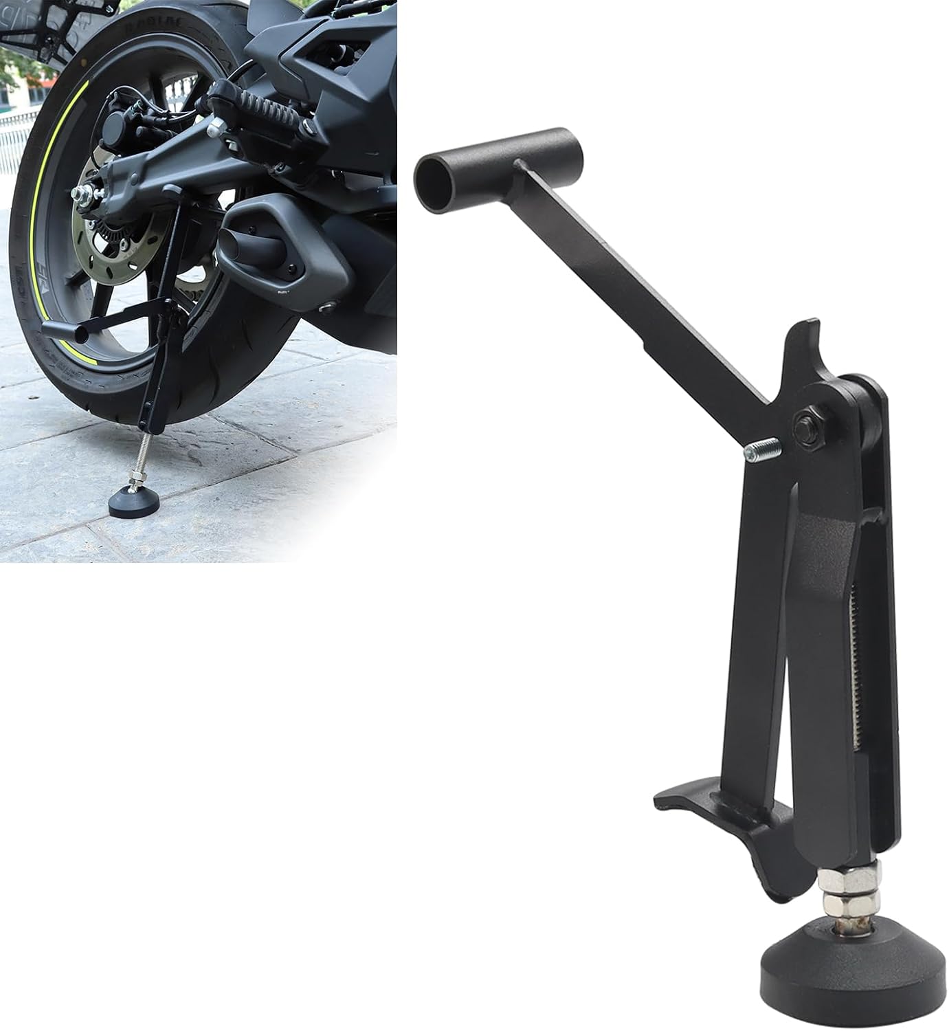 Motorcycle Jack Kickstand Wheel Support Side Stand Paddock Stable Swingarm Lift Lifter Fit Most Motorbike Folding Lifting Support Frame Foldable Heavy Lift