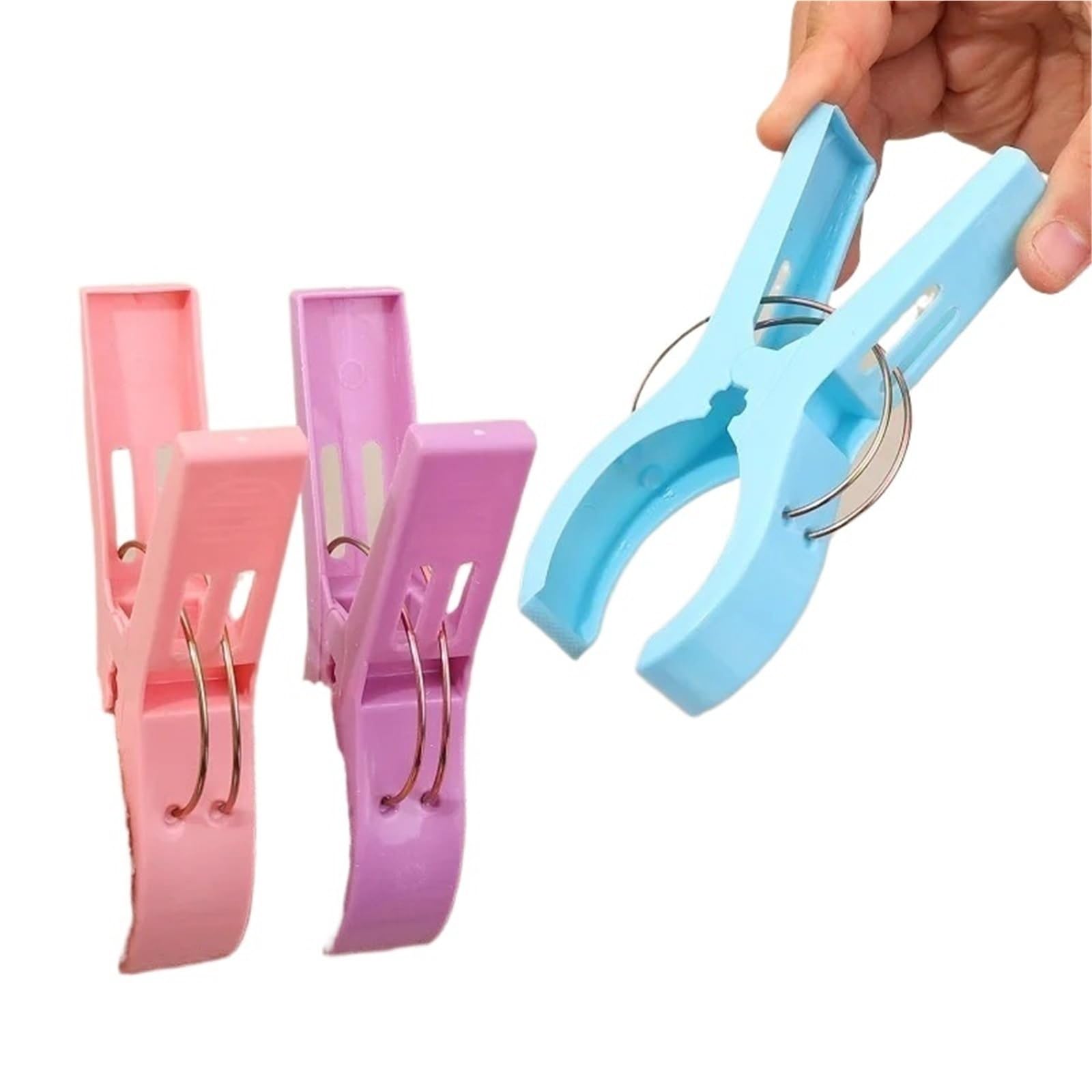 Plastic Clothes Pegs 4-20PCS Plastic Beach Towel Clips Quilt Pegs Laundry Sunbed Lounger Clothes Home Bathroom Organized(Color1-8PCS)
