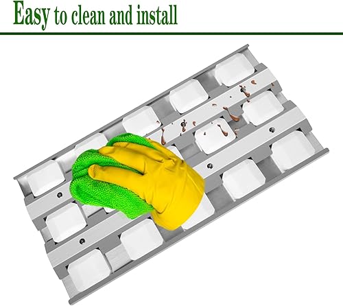 Miniatura 5 de Boloda Juego de domador de llama de briqueta de cerámica para parrillas de 28 pulgadas, juego de 2 - CBRIQ28, placas de calor para piezas de